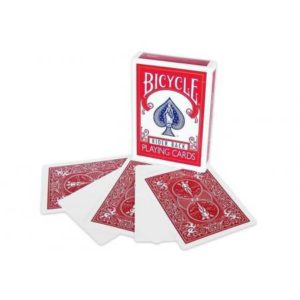 Bicycle 52 cartes faces blanches, dos rouges